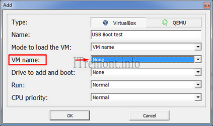 Încărcăm mașina virtuală de pe o unitate flash de către boot-ul USB al programului mașină virtuală
