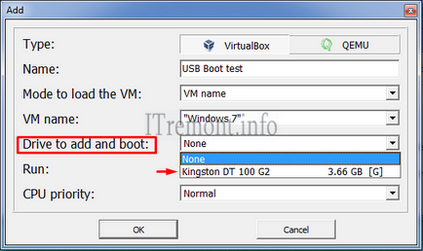 Завантажуємо віртуальну машину з флешки програмою virtual machine usb boot