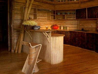 Бамбук в інтер'єрі кухні
