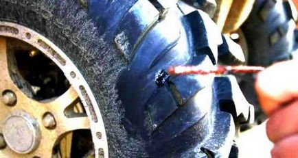 Швидкий ремонт безкамерної колеса квадроцикла своїми руками в польових умовах