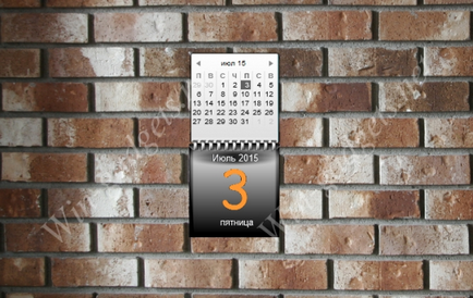 Calendarul negru - calendar desktop neagră