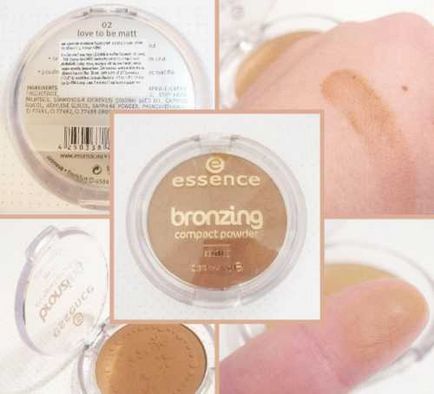 Бронзірующая пудра essence bronzing compact powder matt - відмінний матовий бронзери без ефекту