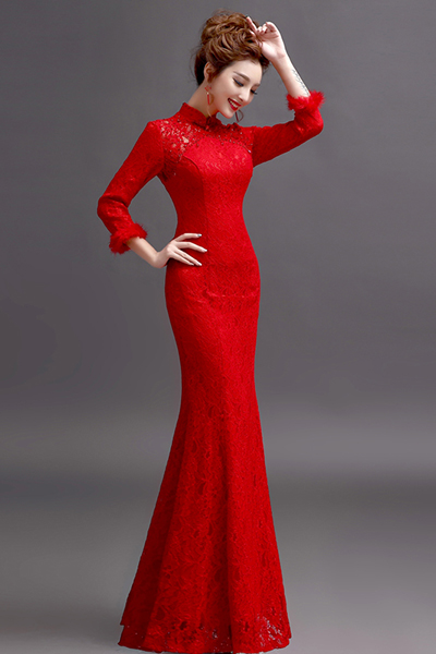 Чарівне червоне мереживне плаття - зразок елегантності та шику