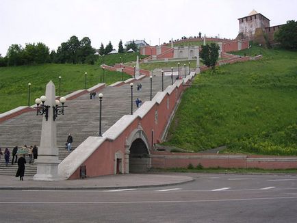 Chkalov lépcsőház, Nyizsnyij Novgorod, Oroszország leírás, fényképek, amely a térképen, hogyan juthat