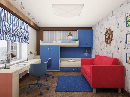 Design interior al dormitorului băiatului