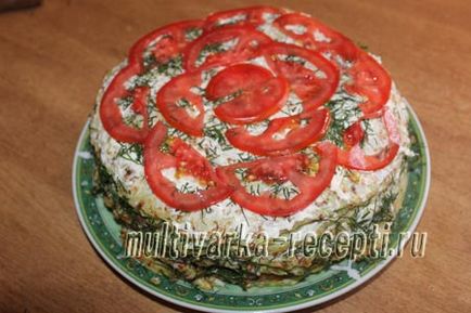 Кабачковий торт з сиром і помідорами