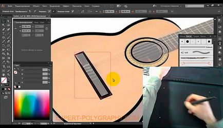 Як намалювати гітару поетапно на графічному планшеті в illustrator