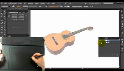 Cum de a desena o chitară pas cu pas pe o tabletă grafică în ilustrator