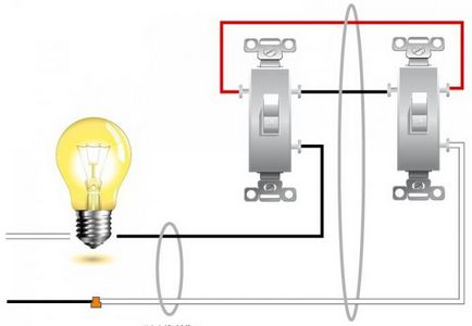 Cum se conectează întrerupătorul de lumină al întrerupătorului de circuit - circuit, foto