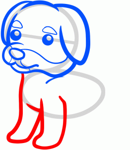 Як малювати собаку для дітей з простим крокам, як легко і просто малювати олівцем, ручкою або