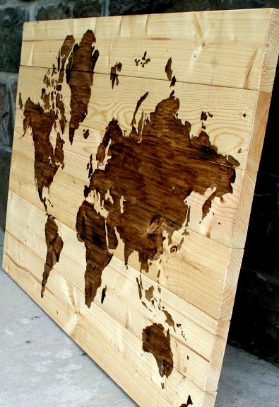 Cum sa faci o harta din lemn a lumii, o harta a lumii pe panouri de lemn cu mainile tale