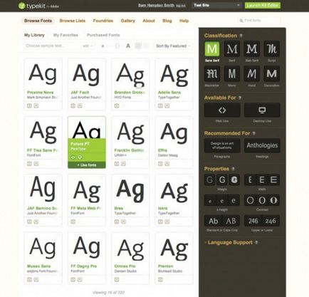 Hogyan kell használni a szolgáltatást Typekit hozzá a webhely új betűtípusok, a használhatóság