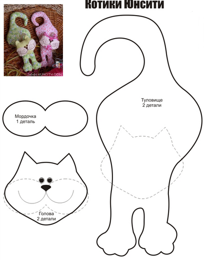 Как да шият мека играчка котка на модела е много проста