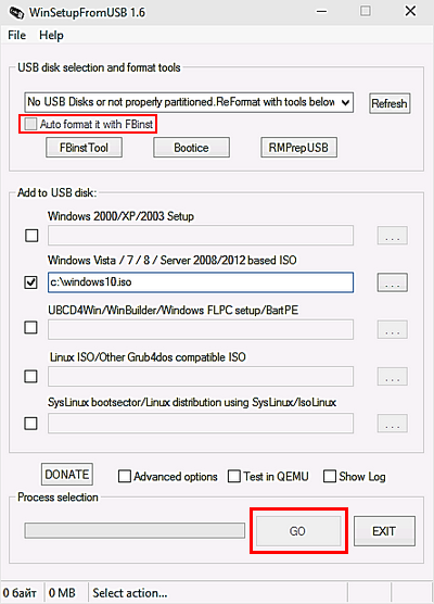 Cum de a arde ferestrele 10 pe o unitate flash, pregătim unitatea flash USB pentru instalarea Windows