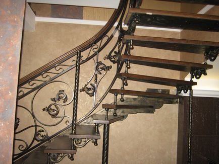 Ковані огорожі сходів фото елементів, з забіжними ступенями, своїми руками