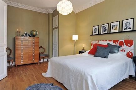 Design frumos și modern al dormitorului în stil suedez