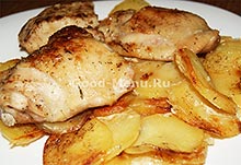 Курка з картоплею в духовці - рецепт з покроковими фото