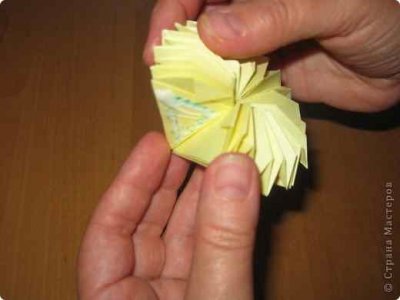 Kusudama - gălbenele - clasă de master cu o fotografie