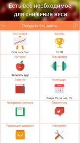 Cea mai bună aplicație pentru slăbire pe Android în limba rusă, recenzie, recenzii, descărcare pe Android
