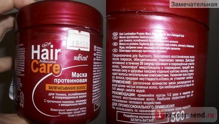 Haj maszk Belita-Vitex Hair Protein tömítés vékony, gyenge és