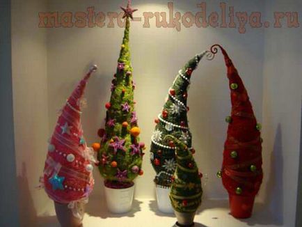 Майстер-клас з флористики новорічні ялинки з сизалю