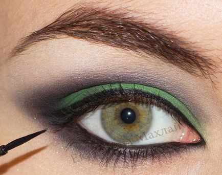 Мк «вечірній макіяж в зелено-чорних відтінках», журнал modern style