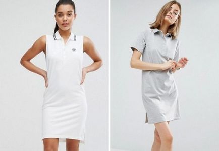 Modă rochie de polo pentru femei este lungă și scurtă, neagră elegantă și sportivă în dungi, de la lacoste