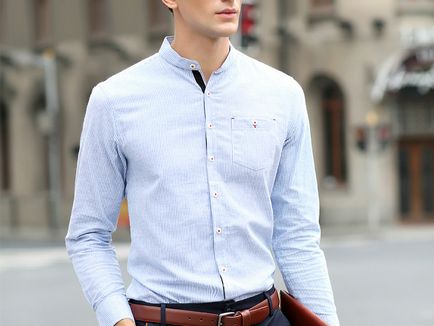 Чоловічі сорочки з коміром стійкою модний тренд сезону
