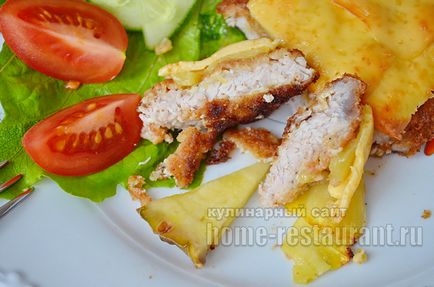 Месо с ананас в рецептата на фурна със стъпка по стъпка снимки