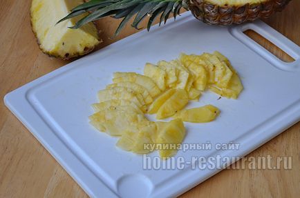 Месо с ананас в рецептата на фурна със стъпка по стъпка снимки