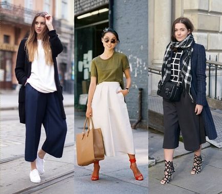 Merészen viselnek nadrágot culottes - a trend 2017-ben