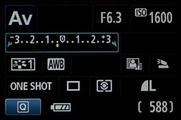 Prezentare generală a canonului eos 600d - ecran de configurare rapidă q