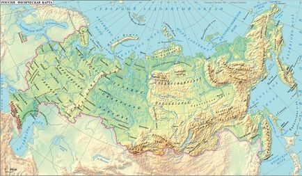 географска карта на русия