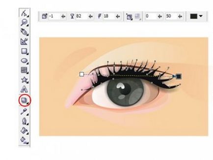 Desenați ochiul în desenul corel