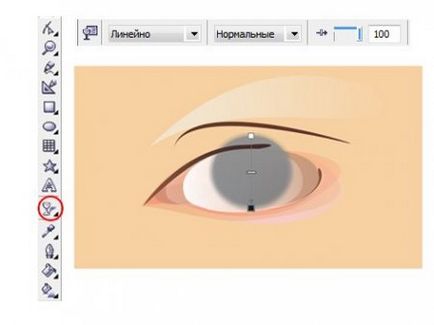 Desenați ochiul în desenul corel