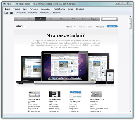 Safari - safari - descărcați safari, descărcați gratuit versiunea rusă a browserului safari 5