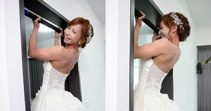 Cea mai puternică mireasă din lumea taiwanezilor a câștigat oaspeții de nuntă prin antrenament în rochie
