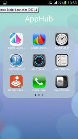 Descărcați espier launcher ios7 pe Android gratuit versiunea 1