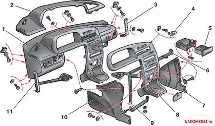 Scoaterea panoului de instrumente de pe VAZ 2114 cum să dezasamblați torpila este o sarcină ușoară