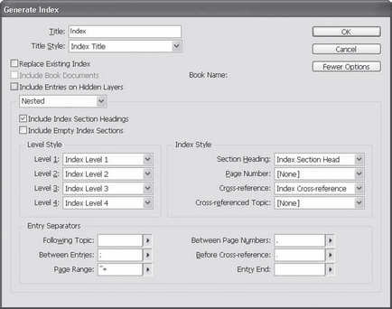 Створення покажчика - adobe indesign cs3