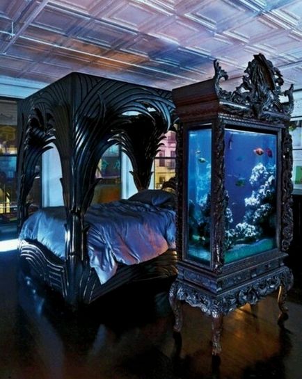 Таємничий готичний дизайн інтер'єру спальні