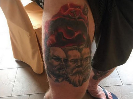 Tatuaj cu o imagine a lui Lenin, tattooart