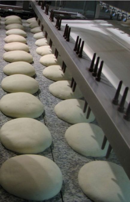 Linie tehnologică de descriere a producției de pâine, schemă