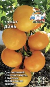 Tomato Dina descrierea și caracteristicile varietății, recenzii, fotografii