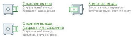 Betétek és számlák Sberbank Online