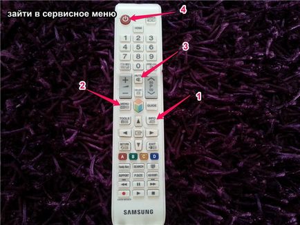 Introduceți cm extinse pentru o serie de televizoarele Samsung c, d, e, f, h, j, k utilizând telecomanda