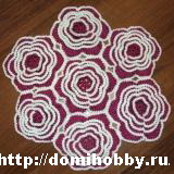 Tricotate floare într-un pătrat