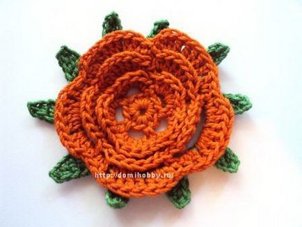 Tricotate floare într-un pătrat