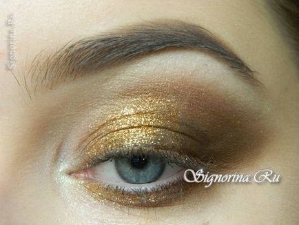 Bright füstös smink c arany árnyékok újév Master Class fényképpel (árnyékok) Bright füstös smink c arany árnyalatok az új évet egy mesterkurzus fotó