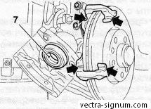 Az elülső fékbetétek Opel Vectra, Opel Vectra